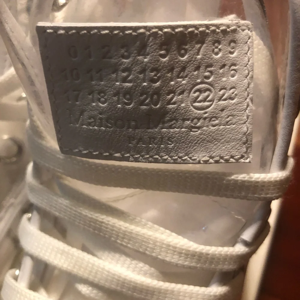 MAISON MARGIELA Tabi Leather-trimmed Pvc Split-toe Sneakers In Clear